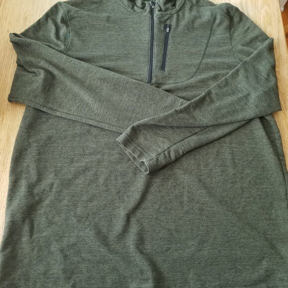 Swiss Tech Mens XL 1/4 Zip Pullover Long Sleeve Outdoor Technical Olive Green - Picture 2 of 9